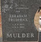 MULDER Abraham Frederick 1924-1980