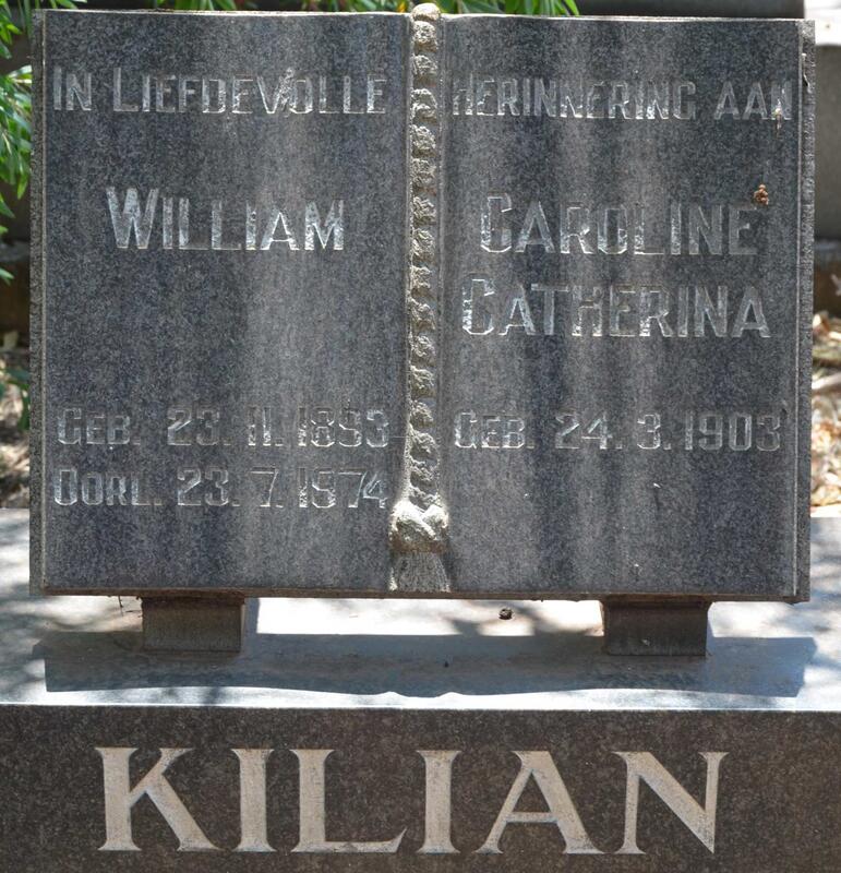 KILIAN William 1893-1974 & Caroline Catherina 1903-