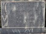 ZYL Isabella Maria, van nee GROTIUS, van 1910-1969