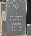 OLIVIER Simon L.R. 1933-1969