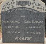 VISAGIE Gideon Johannes 1894-1970 & Elsie Susanna 1905-1991