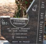 WESTHUIZEN Tyrone Francis, van der 1943-1998
