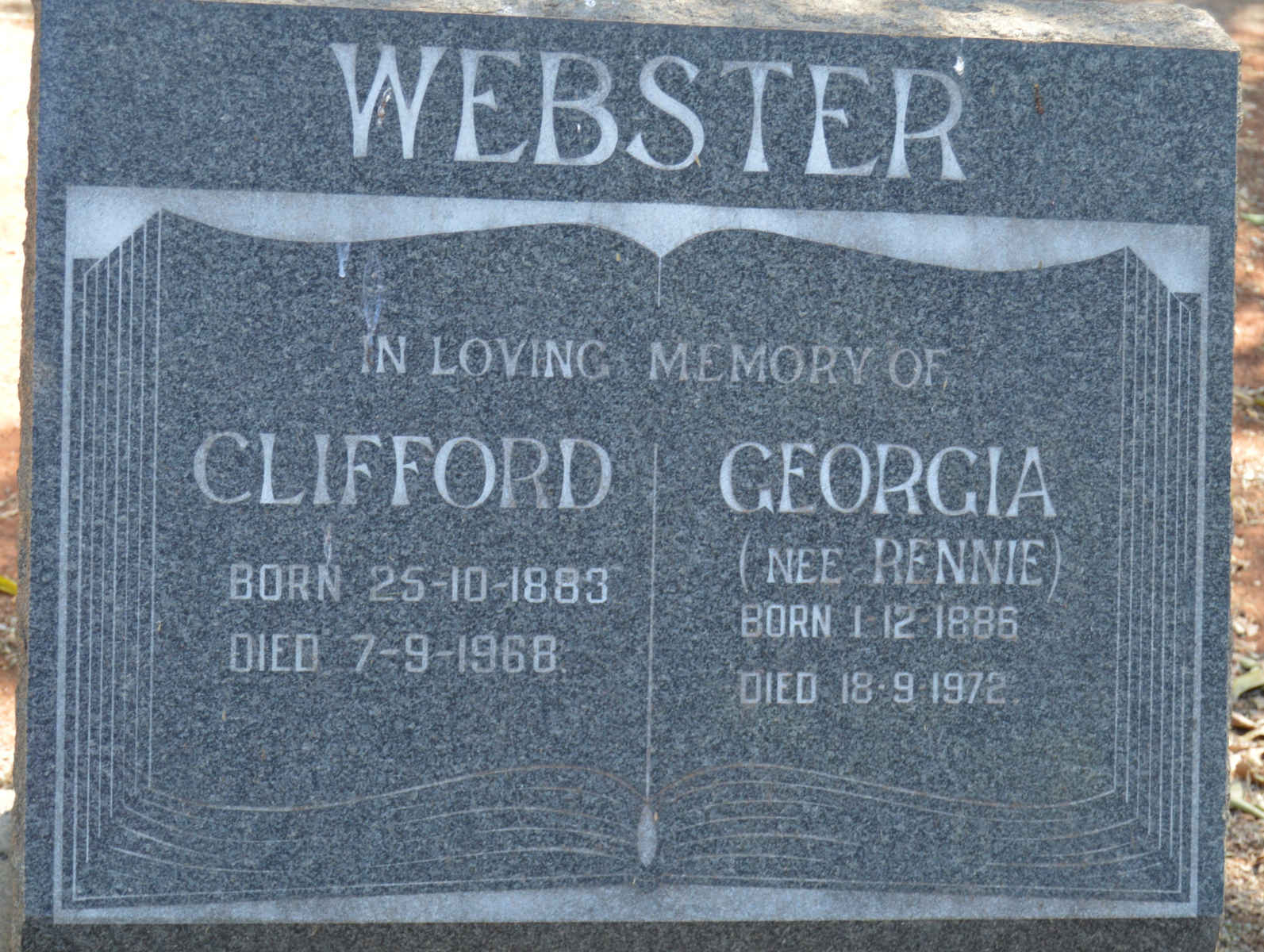 WEBSTER Clifford 1883-1968 & Georgia RENNIE 1886-1972