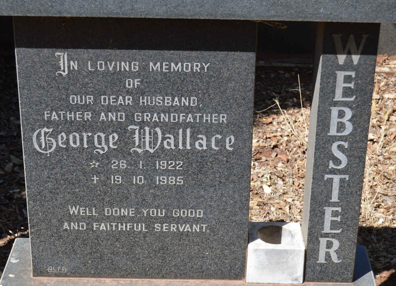 WEBSTER George Wallace 1922-1985