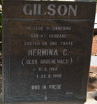 GILSON Hermina C. nee GROENEWALD 1914-1990