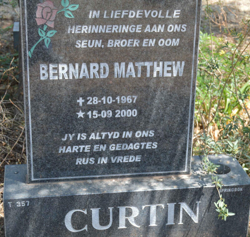 CURTIN Bernard Matthew 1967-2000