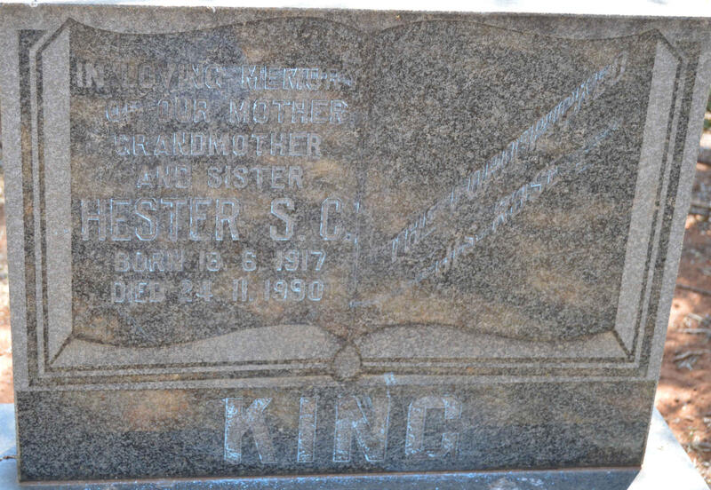 KING Hester S.C. 1917-1990