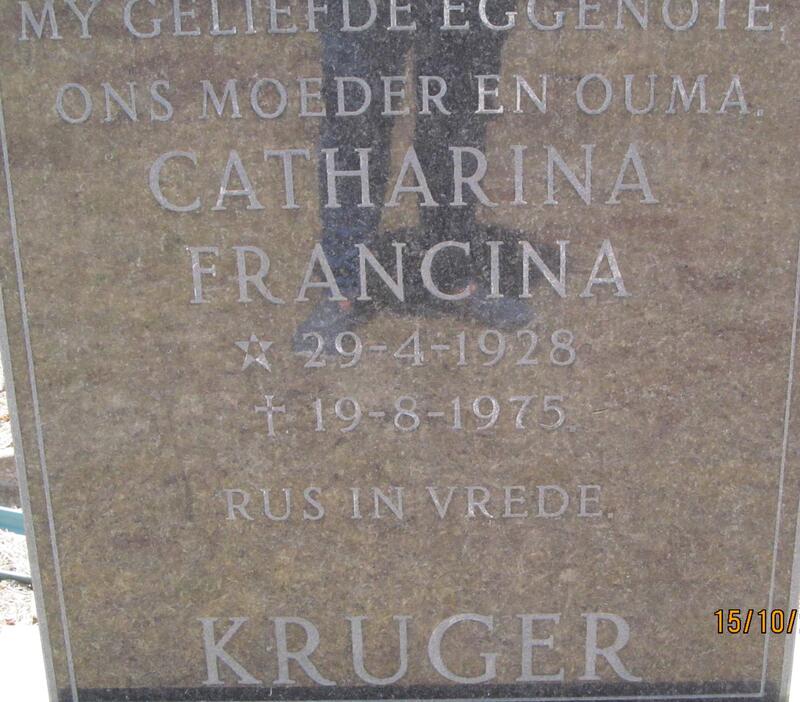 KRUGER Catharina Francina 1928-1975