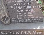 BECKMANN Helena Hendrieka nee RUNDLE 1921-1974