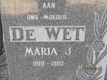 WET Maria J., de 1918-1983