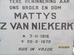 NIEKERK Mattys Z., van 1916-1972