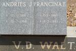 WALT Andries J., v.d. 1891-1968 & Francina E. 1899-1982