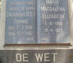WET Zacharias R.S.T., de 1896-1966 & Maria Magdalena Elizabeth 1900-1977