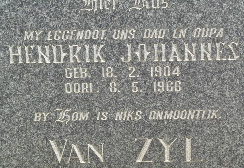 ZYL Hendrik Johannes, van 1904-1966