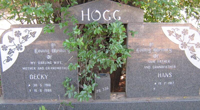 HOGG Hans 1917- & Becky 1918-1986