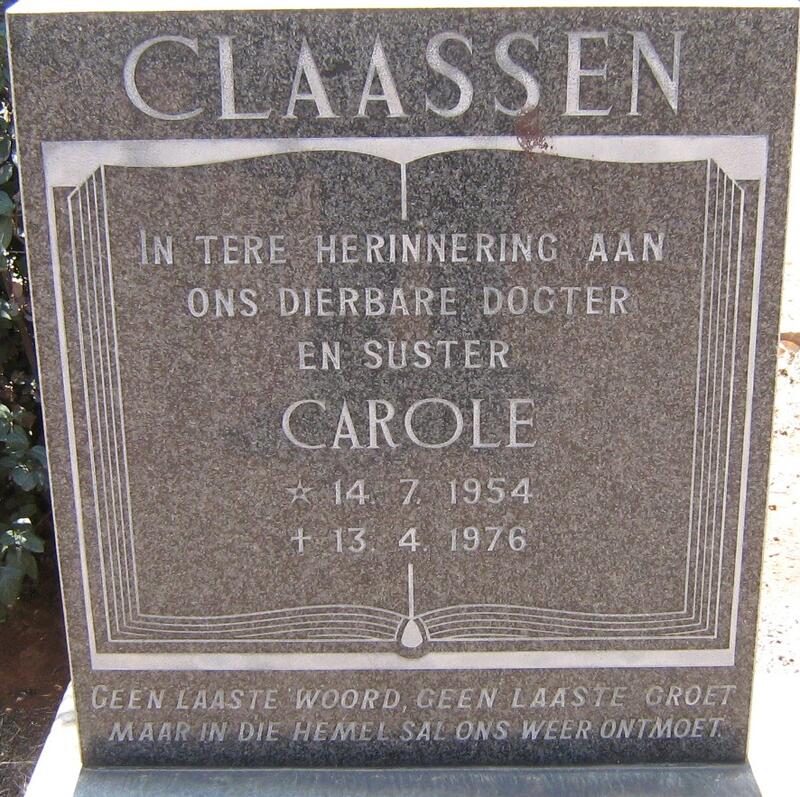 CLAASSEN Carole 1954-1976