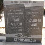 GERMISHUIZEN Jan Wilhelm 1909-1976 & Elizabeth Ann 1919-