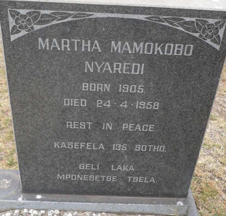 NYAREDI Martha Mamokobo 1905-1958