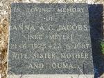 JACOBS Anna A.C. nee MEYER 1925-1987