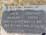 WATSON Adam 1889-1976 & Constance Edith 1895-1979