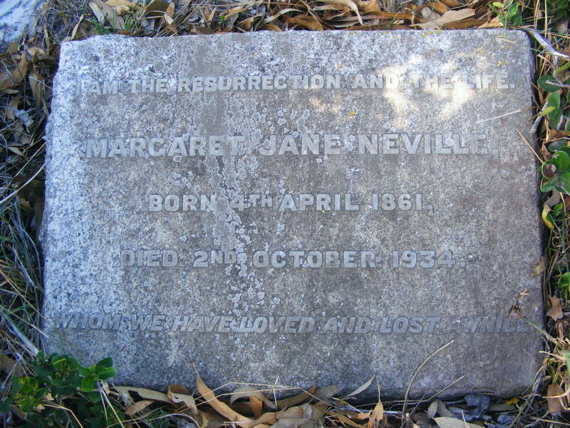 NEVILLE Margaret Jane 1861-1934