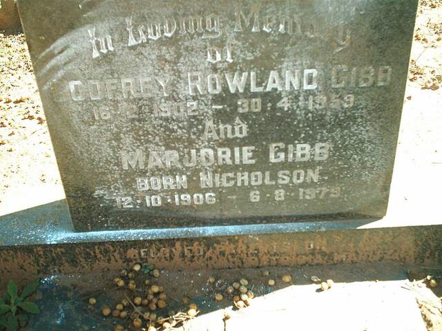GIBB Godfrey Rowland 1902-1959 & Marjorie Nicholson 1906-1979