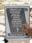 VALLAY Joyce Evelyn nee FRANCIS 1929-2001