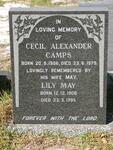 CAMPS Cecil Alexander 1906-1979 & Lily May 1908-1995