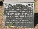BARNARD Henry John 1896-1980 & Susanna 1909-1994