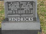 HENDRICKS Peter 1925-1992 & Katie 1940-2002