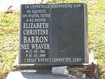 BARRON Elizabeth Christine nee WEAVER 1961-1999