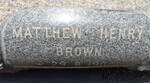 BROWN Matthew Henry 1904-1968 