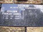 BOSMAN Abraham Francois Daniel 1926-2008