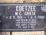 COETZEE M.C. 1921-2009