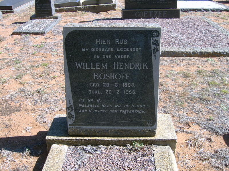 BOSHOFF Willem Hendrik 1889-1955