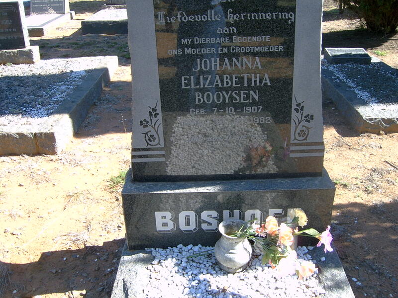 BOSHOFF Johanna Elizabetha, BOOYSEN 1907-1982