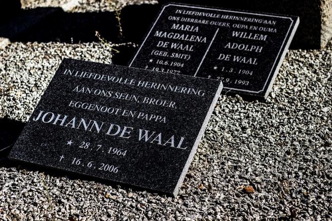 WAAL Johann, de 1964-2006 :: DE WAAL Willem Adolph 1904-1993 & Maria Magdalena SMIT 1904-1977