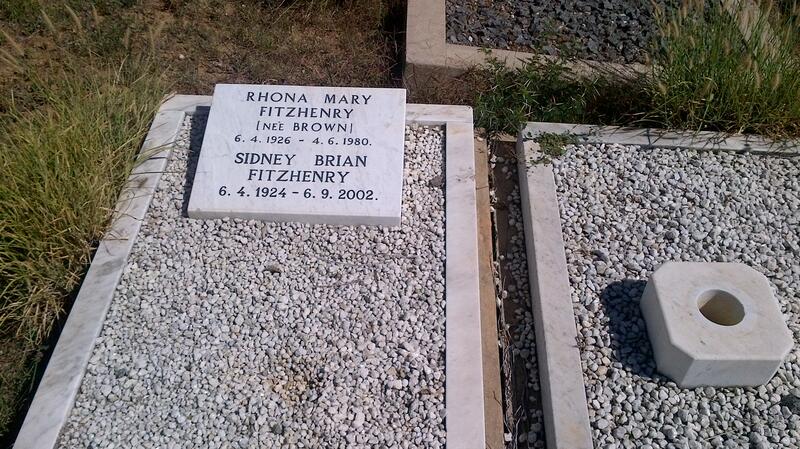 FITZHENRY Sidney Brian 1924-2002 & Rhona Mary BROWN 1926-1980
