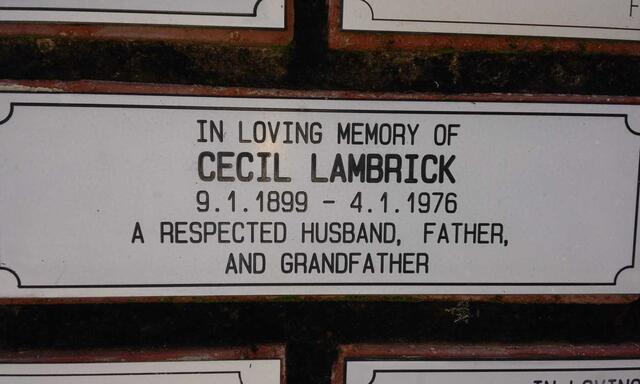 LAMBRICK Cecil 1899-1976