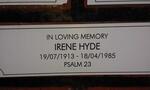 HYDE Irene 1913-1985