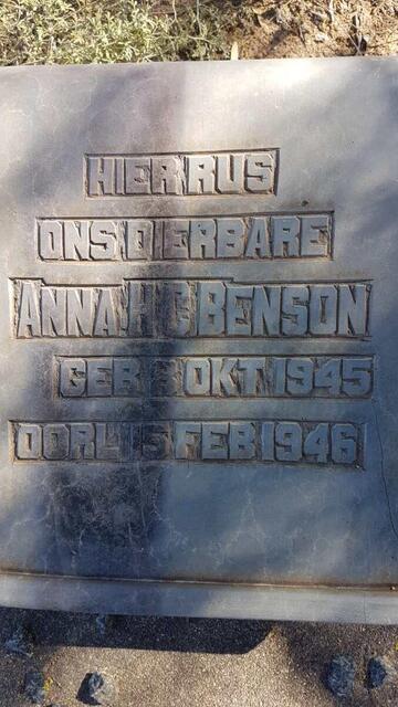 BENSON Anna H.C. 1945-1946