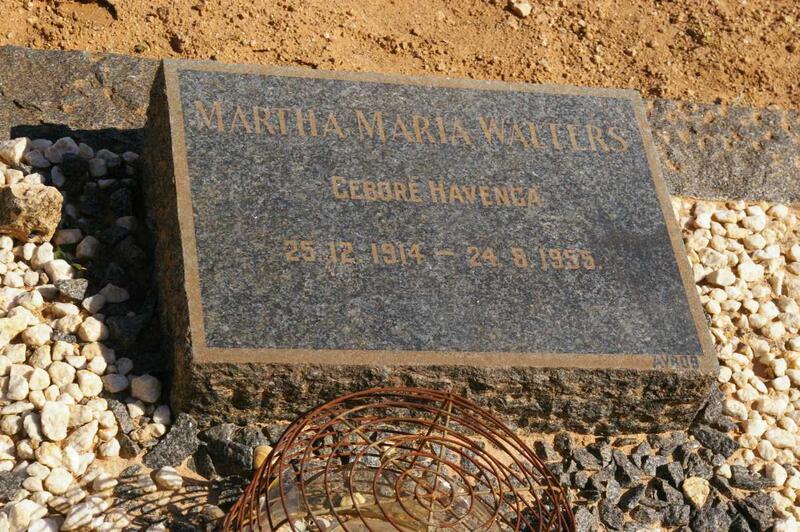 WALTERS Martha Maria nee HAVENGA 1914-1955