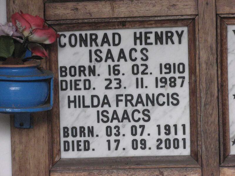 ISAACS Conrad Henry 1910-1987 & Hilda Francis 1911-2001