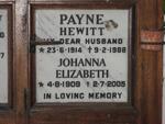 PAYNE Hewitt 1914-1988 & Johanna Elizabeth 1909-2005