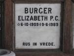 BURGER Elizabeth P.C. 1909-1989
