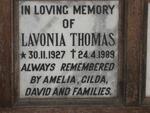 THOMAS Lavonia 1927-1989