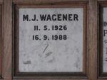 WAGENER M.J. 1926-1988