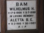 BAM Wilhelmus H. 1908-1990 & Aletta B.E. 1910-1997