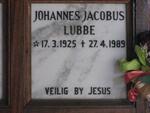 LUBBE Johannes Jacobus 1925-1989