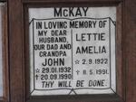 McKAY Lettie Amelia 1922-1991 :: McKAY John 1932-1990
